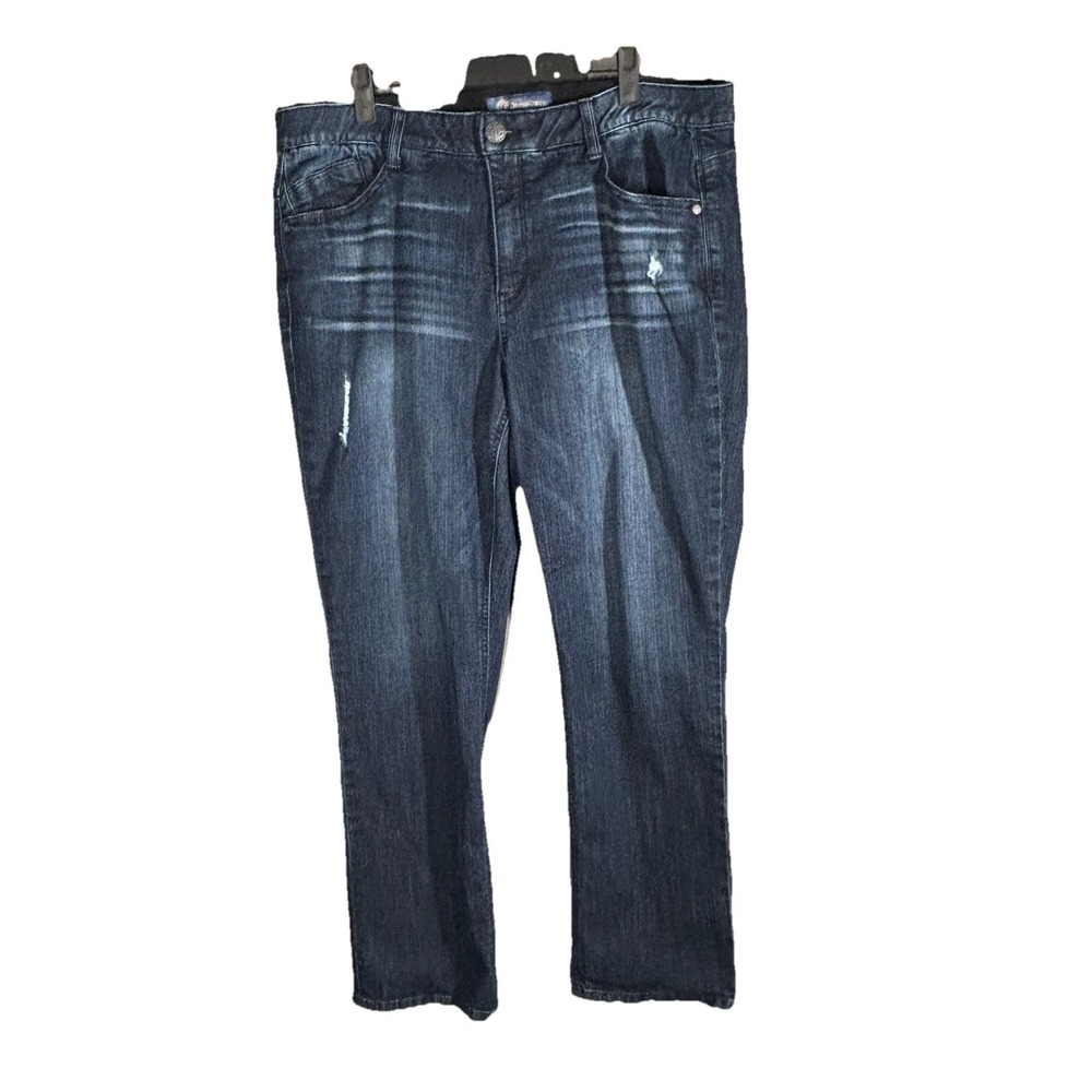 Democracy Jeans Womens Size 16 Straight Dark Wash Denim High Rise